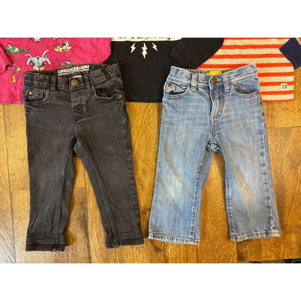 Toddler Boy Clothes 18-24 Months Shirts Pants Jeans Super Heroes Fall Winter Lot - Picture 9 of 14